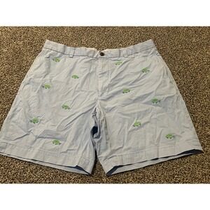 B9 Brooks Brothers 346 Men Sz 38 Light Blue Embroidered Turtle Shorts Golf